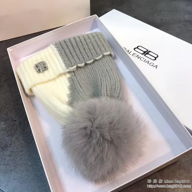 BALENCIAGA巴黎世家 秋冬新款 混色拼色針織帽 LLWJ5830